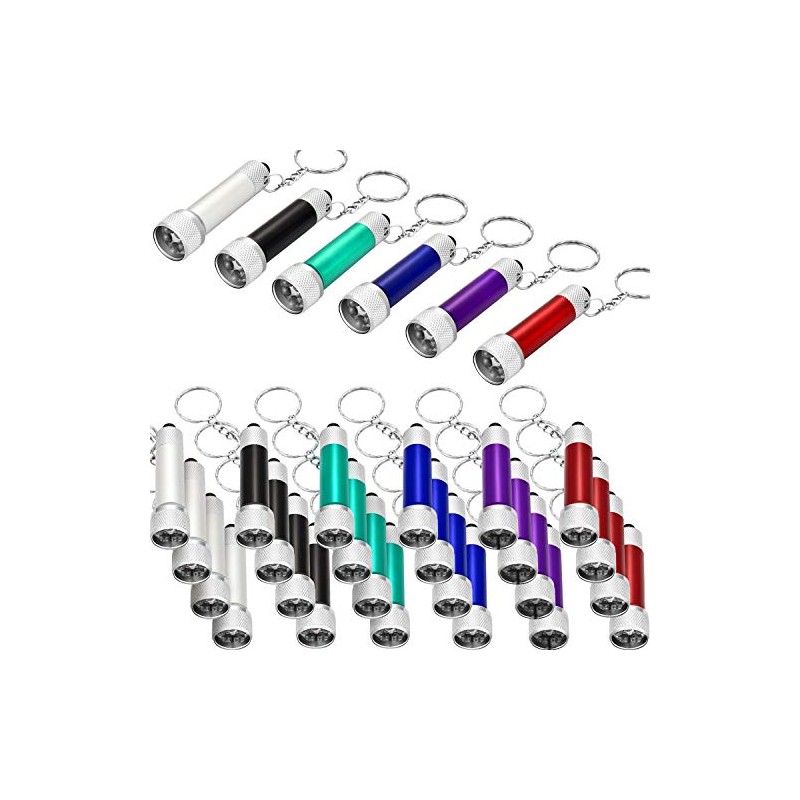 Honoson 30 Pieces Mini Led Flashlight Keychain Portable 5 Bulb