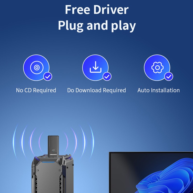 COMFAST WiFi6 Adapter Games USB3.0 WiFi Adapter 2.4GHz 574Mbps +