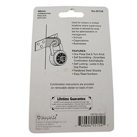 Guard Security 55154 Combination Padlock with Control Key Override, 48mm