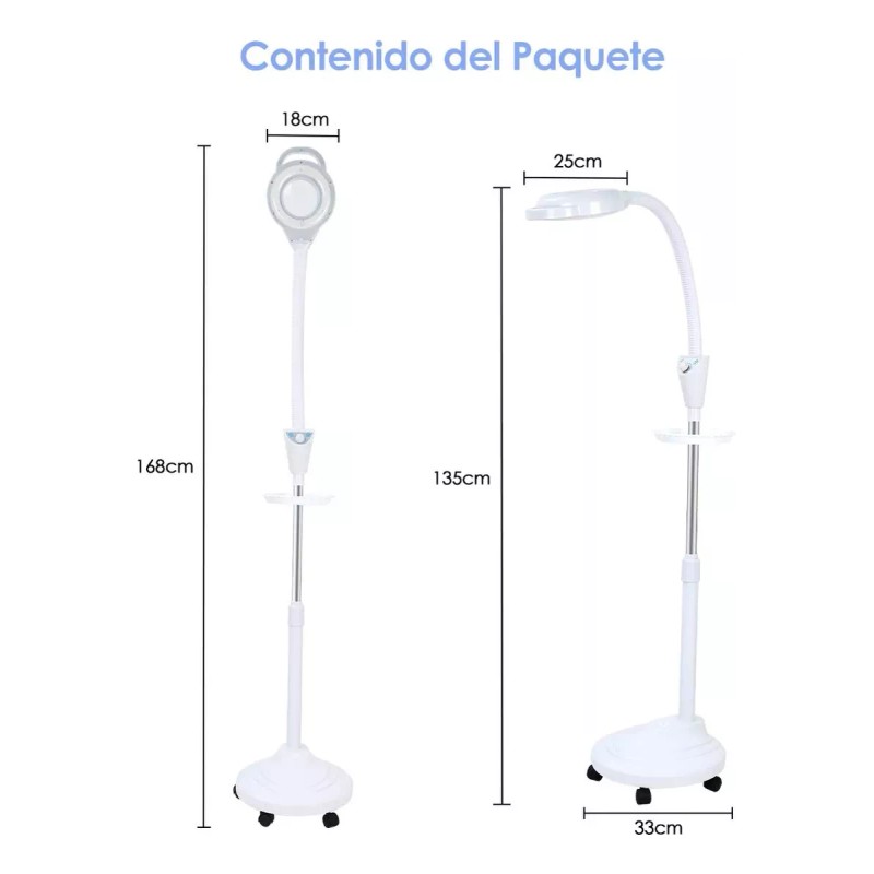 RAOSHIJIEDKES Lámpara Con Lupa 8x Mueble Estética Para Pestañas De