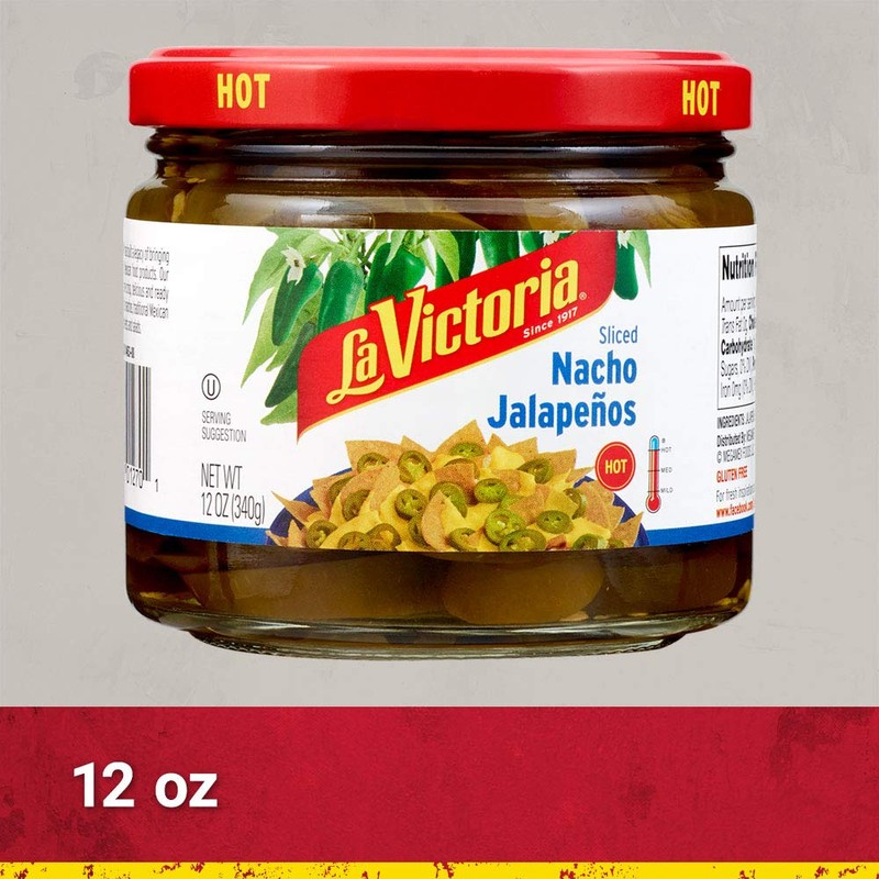 La Victoria Nacho Sliced Jalapeños Hot, 12 Ounce (Pack of