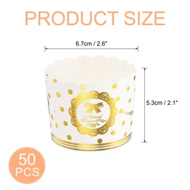 sourcing map 50pcs Cupcake Wrappers for Wedding, Paper Baking Cups, and Muffins Liners for Birthday Wedding Party Supplies Bow