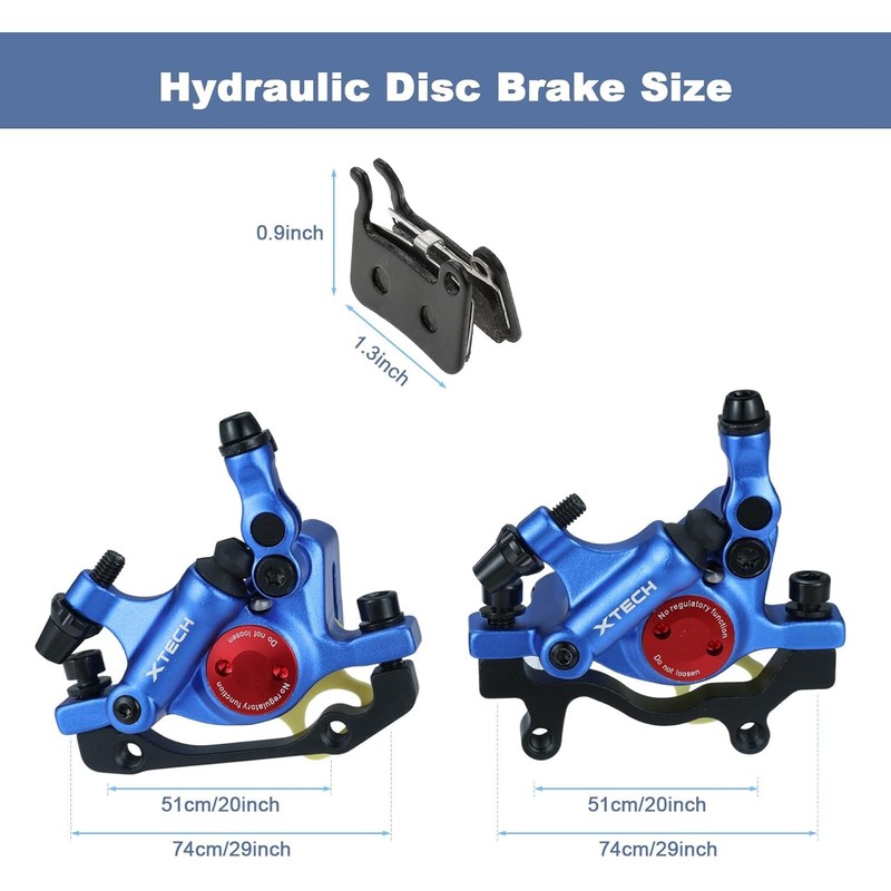 Mgoodoo MTB Hydraulic Disc Brake Set, Bicycle Disc Brake Sets