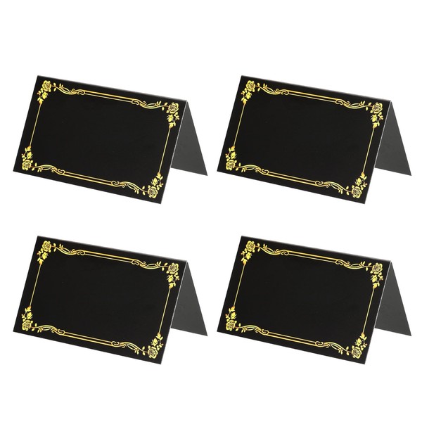 PATIKIL 25 Pack Reserved Table Signs, Gold Edge Printing Tables