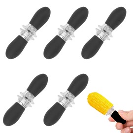 Pack of 10 corn on the cob holder, corn on the cob skewers, corn skewers, corn on the cob holder in stainless steel, black corn holder, corn on the cob skewers for BBQ and kitchen, for barbecues