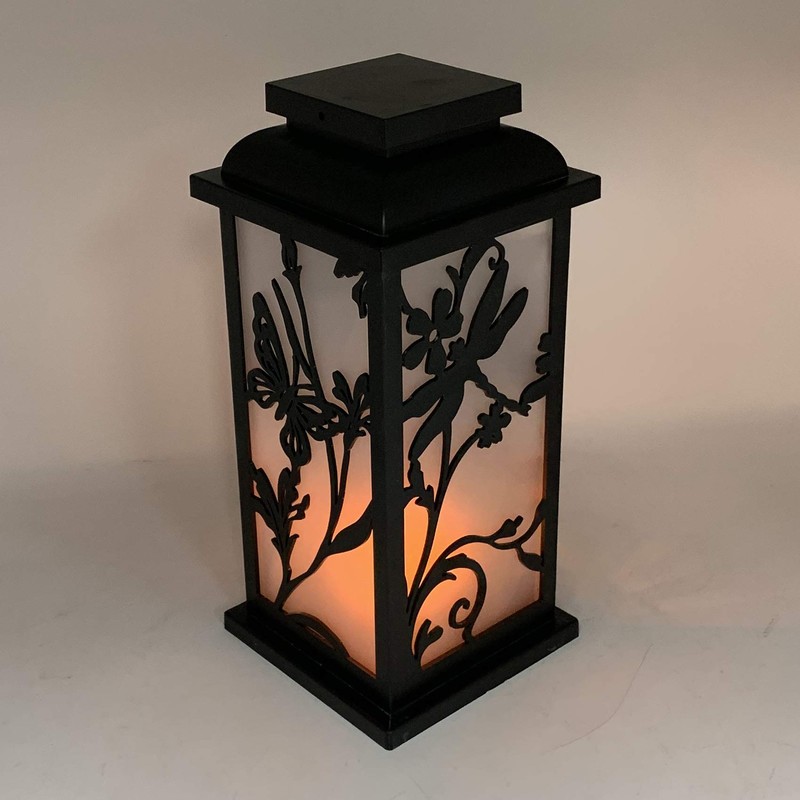 allgala LED Flame Effect Lantern Lamp-Butterfly and Dragfly Scene