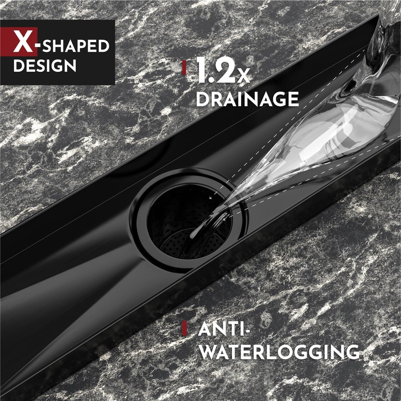 WEBANG 24 Inch Linear Shower Drain Rectangular Floor Drain with