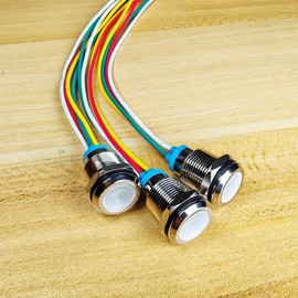 Gebildet Tri-Color(Green&Red&Yellow) 12mm(1/2 inch) Energy Saving Indicator Light, 12mm 3 Color LED Light 12V/24V/ 20mA Panel Mount Light for Car Truck Boat Auto Part(Pack of 3)