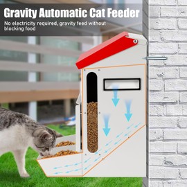 Automatic Cat Feeder for 2 Cats, 12L Automatic Cat Food Dispenser, Dual Pet Gravity Double Dog Bowls Feeder, Dry Food Auto Pet Dispenser, Multiple Pets Galvanized Large Capacity