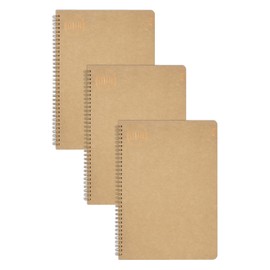 nu: Notebooks - Kraft Range - Manilla Wire Bound A5 Notebook - Stationary Notebooks - Professional Notepad - Multipack of 3