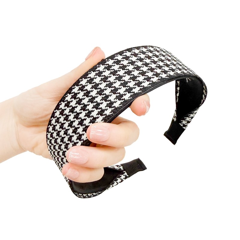 Burnaby black houndstooth wide hair band wide headband / 버나비