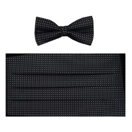 Cummerbund & Bow Tie Black Dot cb00018