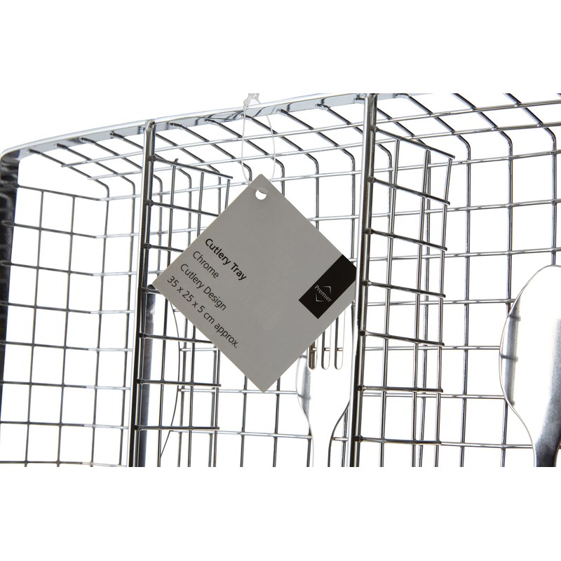 Premier Housewares Cutlery Design Cutlery Tray - Chrome