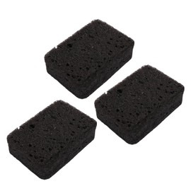 Okaywork 3 x kitchen sponge, black, washing up sponge, black, durable and universal use, washing sponges, cleaning sponge, car sponge, cleaning sponge with scouring fleece