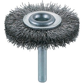 TRUSCO TB-6223 Wheel Brush with Axis Diameter 2.0 x 2.0 inches (50 x 6 mm), Stainless Steel Wire, Wire Diameter 0.3 inches (0.3 mm)