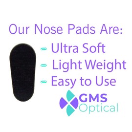 GMS Optical Soft Foam Self-Adhesive Nose Pads for Glasses, Sunglasses, and Eye-wear – 15mm (5 Pair, Black)