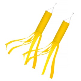 stidsds Solid Yellow Flag Windsocks Plain Yellow Color Flags Wind Socks Heavy Duty Hanging Garden Yard Outdoor Decoration 60 Inch(2 Pack)