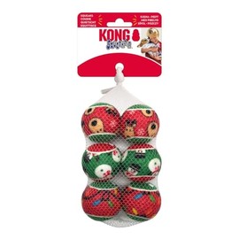 KONG Holiday SqueakAir Balls 6pk Small