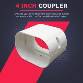 DuctlessAire - Premium 4 inch Coupler Mini Split Line Set Cover Kit - Protection for Ductless Mini Splits/Central Air Systems - Easy Installation - Ideal for Air Conditioners, Heating and Cooling