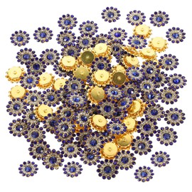 Angoily Flatback Rhinestone Embellishments Durable Lightweight Flower Shaped Charms for DIY Crafts Headband Clothing Shoes Bags Decoration Safe Stable Material