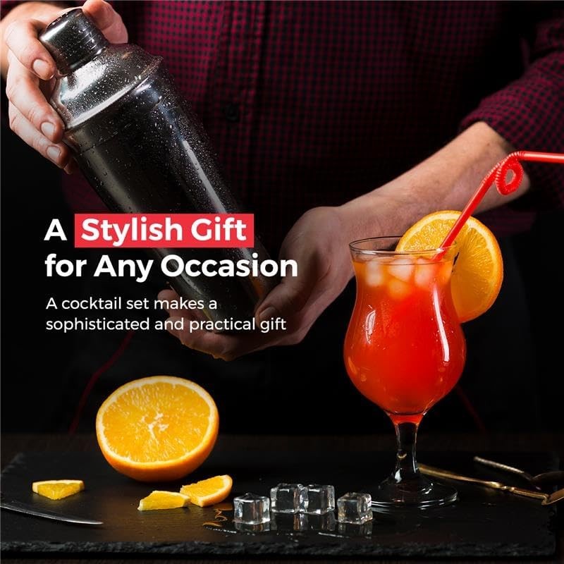 EVOKK Cocktail Shaker Set, 3 Pcs Satinless Steel Cocktail Making