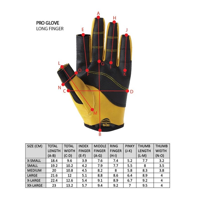 Gill Long Finger Pro Sailing Gloves - Sailing, Paddle &