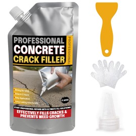Concrete Crack Filler, 17.63Floz High Elasticity Liquid Cement Crack Filler, Self-Leveling Waterproof Repair Sealant for Driveway, Walkway, Patio, Hole, Indoor & Outdoor -Quick Drying, Permanent Fix