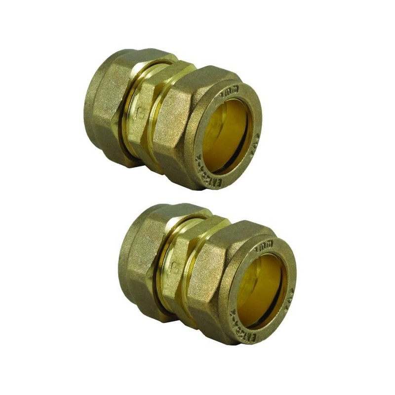 UKDD® 15mm Straight Coupling Brass Compression Fittings Coupler WRAS Approved