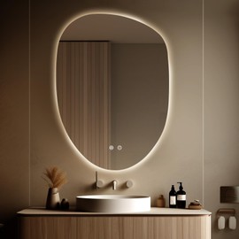 WallBeyond LED Bathroom Mirror with Lights, 23 x 32 Inch Led Bathroom Vanity Mirror for Wall, Anti Fog Mirror for Bathroom, 3 Colors and Dimmable Light, Horizontal/Vertical