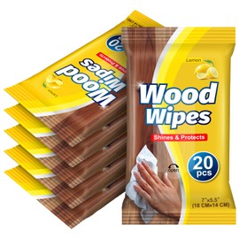 Heigble 12 Pcs Care Wood Surfaces Wipes 240 Count Furniture Polish Wipes Cleaner Shines and Protects wipe Lemon Scent Wood Floor Wipes for Kitchen Bathroom Furniture Wood Floors Cabinet Cleaning