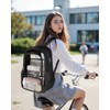 KIMNERPU Clear Backpack, Fabric & PVC Transparent Backpack with Reinforced