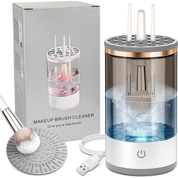 Betyked Limpiador de Brochas de Maquillaje Eléctrica, Automático Limpiador de