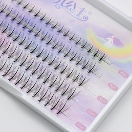 LASGOOS DIY Eyelashes Extensions False Lashes 5 Rows Mixed Length 8/9/10/11/12mm Pack Grafted Eyelashes Natural Middle Thick Simulation Individual Clusters Self Home Grafting