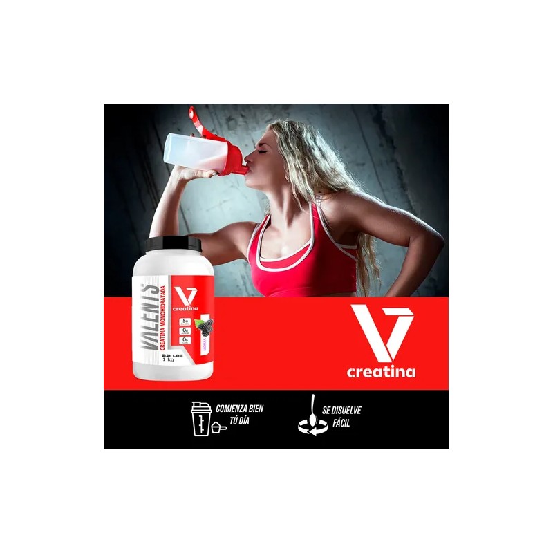 Suplemento Creatina Monohidratada Valents 1 Kg 200 Servicios