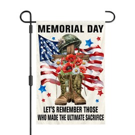 Memorial Day Garden Flag 12x18 Inch Veterans Day Patriotic 4th of July Stars Decorations Patriotic Vertical Double Sided Yard Outdoor Decor ﻿