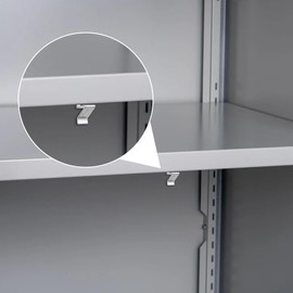 10 Pieces Cabinet Shelf Clips for Shelves, Thicken Metal Shelf Clips Removable Shelves Holders Heavy Duty Shelving Support Clip Replacement for Most Metal Cabinets, Silver