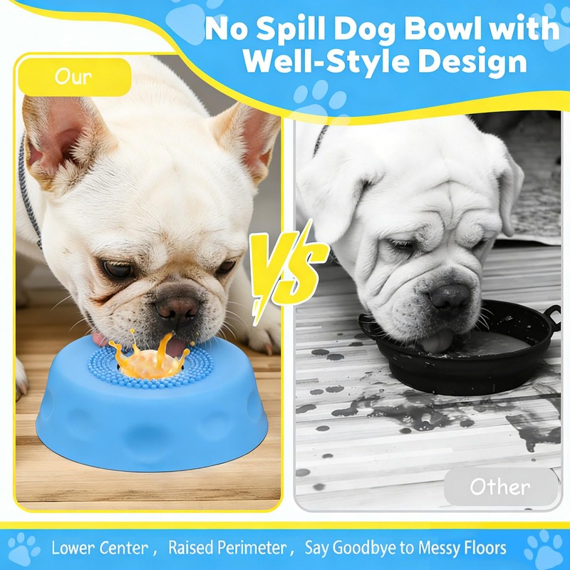 Slow Feeder Dog Bowls for Liquid Treats, Ball-in Interactive Bone