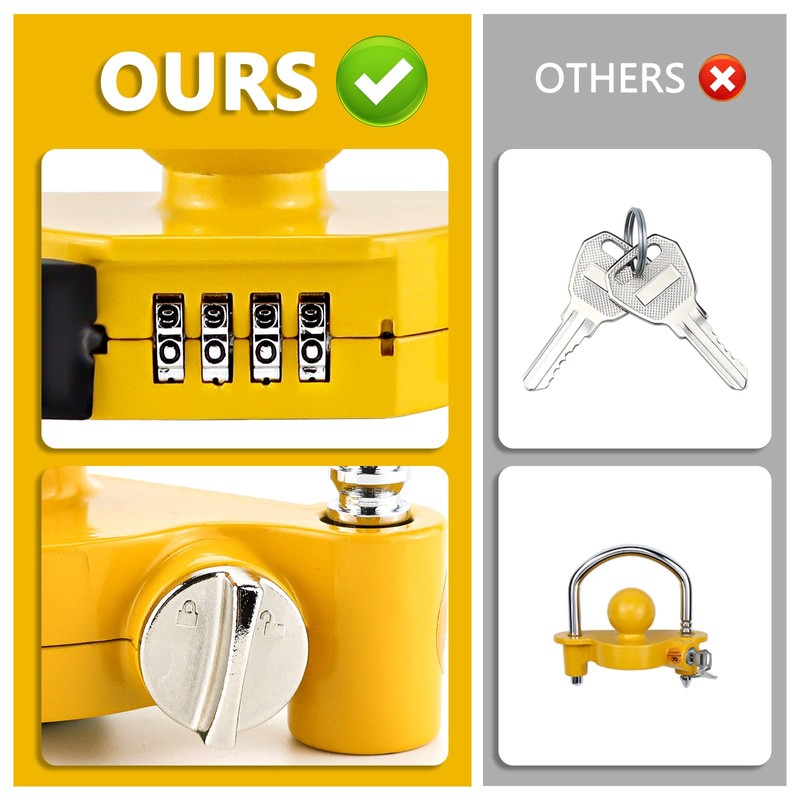Covienapp Trailer Hitch Lock Adjustable Tow Hitch Lock Universal Ball