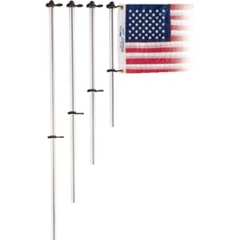 Taylor Made Products 919 Aluminum Boat 3/4-Inch Flag Pole With Charlevoix Clips (48-Inch)