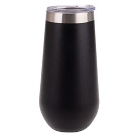 Oasis Stainless Steel Double Wall Insulated Champagne Flute 180Ml - Matte Onyx