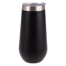 Oasis Stainless Steel Double Wall Insulated Champagne Flute 180Ml - Matte Onyx