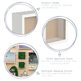 Nicola Spring Box Photo Frame - 6 x 6 Square Acrylic Frame - White