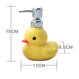 123Arts Ceramic Duck Soap Dispenser with Pump Soap Bottle or Lotion Bottle, 9 oz