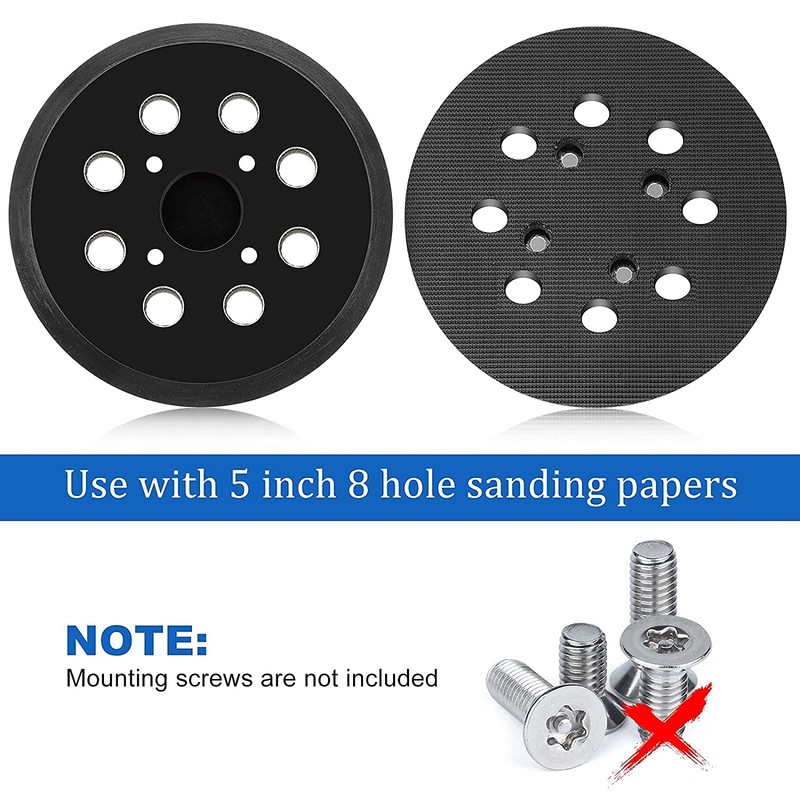 5 Inch 8 Hole Replacement Sander Pads,Hook and Loop Orbital
