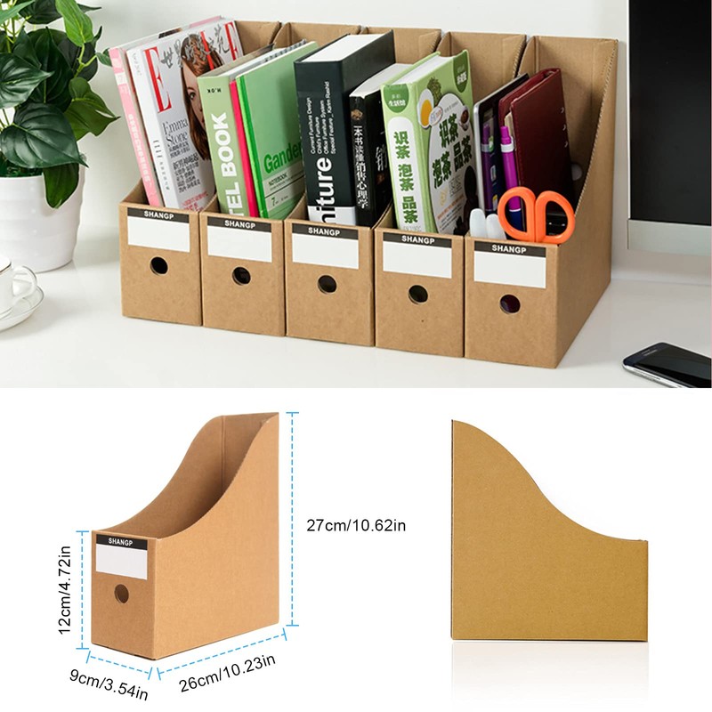 File Magazine Holder, 5 Pack Waterproof Desktop Storage Box A4