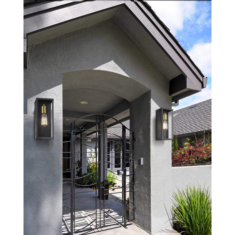 AKEZON 1-Light Outdoor Wall Sconce, Exterior Porch Light Wall Mount