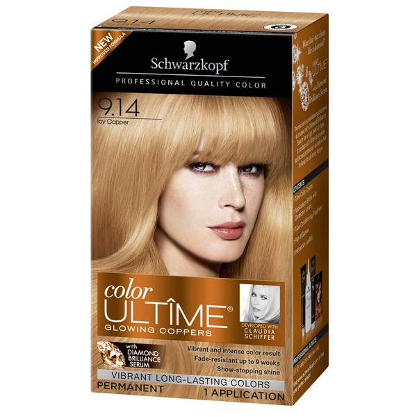 Schwarzkopf Color Ultime Hair Color Cream, 9.14 Icy Copper (Packaging May Vary)