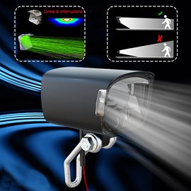 Fahrradlicht vorne 12 – 80 V – LED-Fahrradbeleuchtung vorne Universal mit blendfreiem Design für E-Bike, Elektro-Scooter, Motorrad, Umrüstsatz