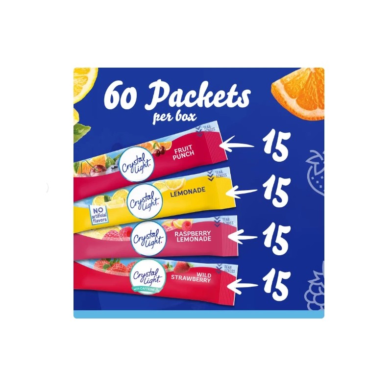 Crystal Light Variety Pack Drink Mix Packets 60 pk.