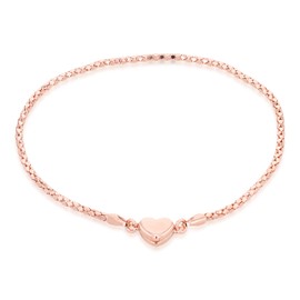 Tuscany Silver Rose Gold Plated Magnetic Heart Popcorn Chain Bracelet 19cm/7.5"